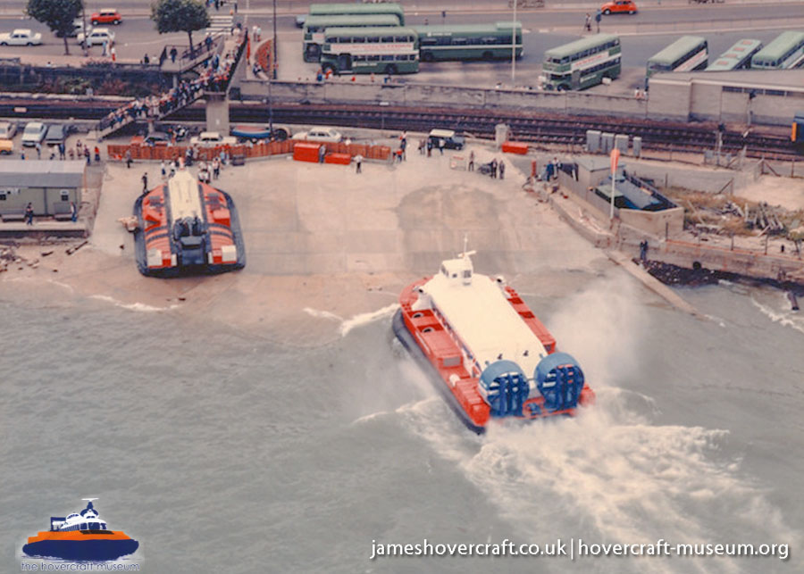 AP1-88 hovercraft at Ryde hoverport -  (credit: The <a href='http://www.hovercraft-museum.org/' target='_blank'>Hovercraft Museum Trust</a>).